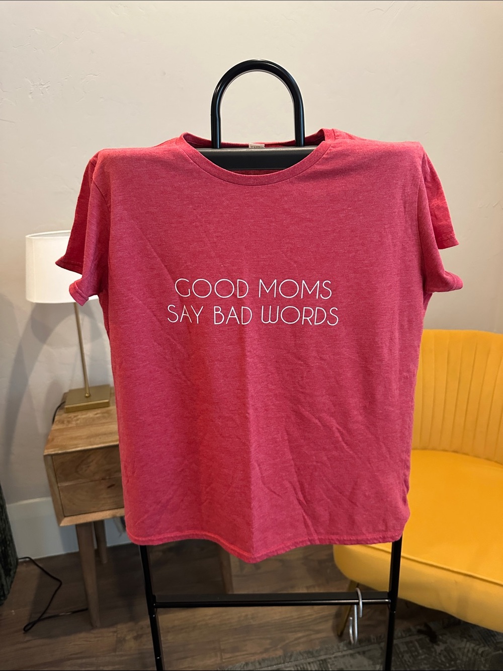 Anvil Pink Graphic Tee "Good Moms Say Bad Words"